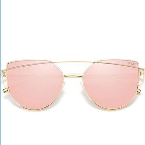 SOJOS cat eye mirrored flat lenses Pink